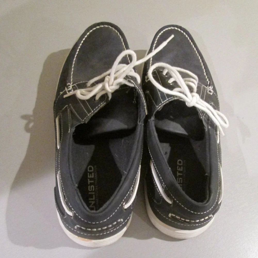 Kenneth Cole Unlisted Men's Boat-ing License Boat Shoes Navy Blue Size 9.5 M